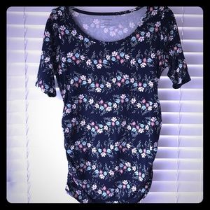 Navy Floral Maternity Top NWOT